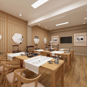 新中式书法教室3D模型下载